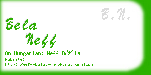 bela neff business card